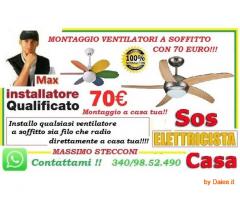 Elettricista servizio ventilatore a soffitto Roma