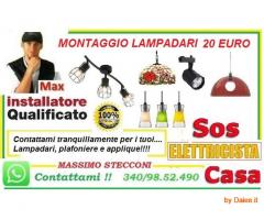 Montaggio plafoniere e lampadari Roma Aventino