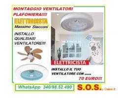 Ventilatori a soffitto Roma solo mano d'opera