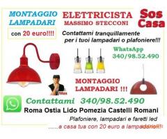 Elettricista lampadari e plafoniere 20 euro