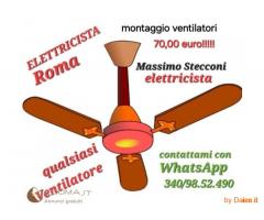 Elettricista installazione ventilatori a pale 70 euro